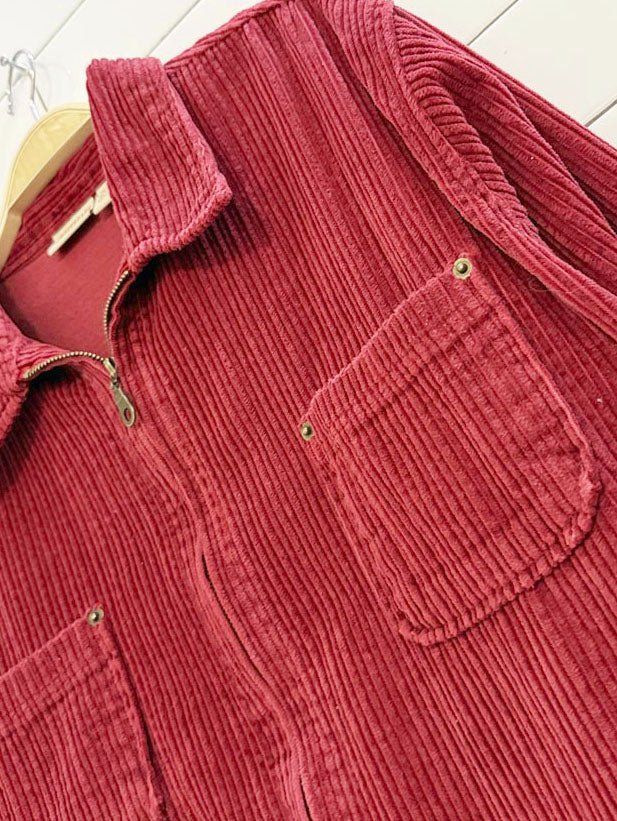 vintage 00s crossroads chunky cord full zip shirt jacket - good market thrift store