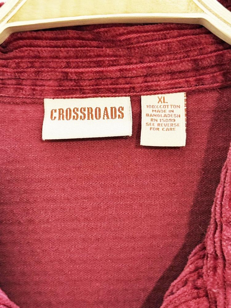 vintage 00s crossroads chunky cord full zip shirt jacket - good market thrift store