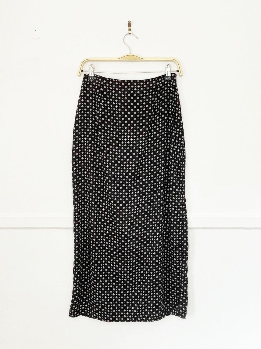 vintage 00s daniel hetcher micro floral wrap midi skirt | made in canada - good market thrift store