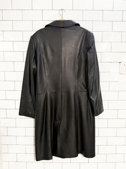 vintage 00s danier italian leather long jacket | cashmere - wool lining - good market thrift store