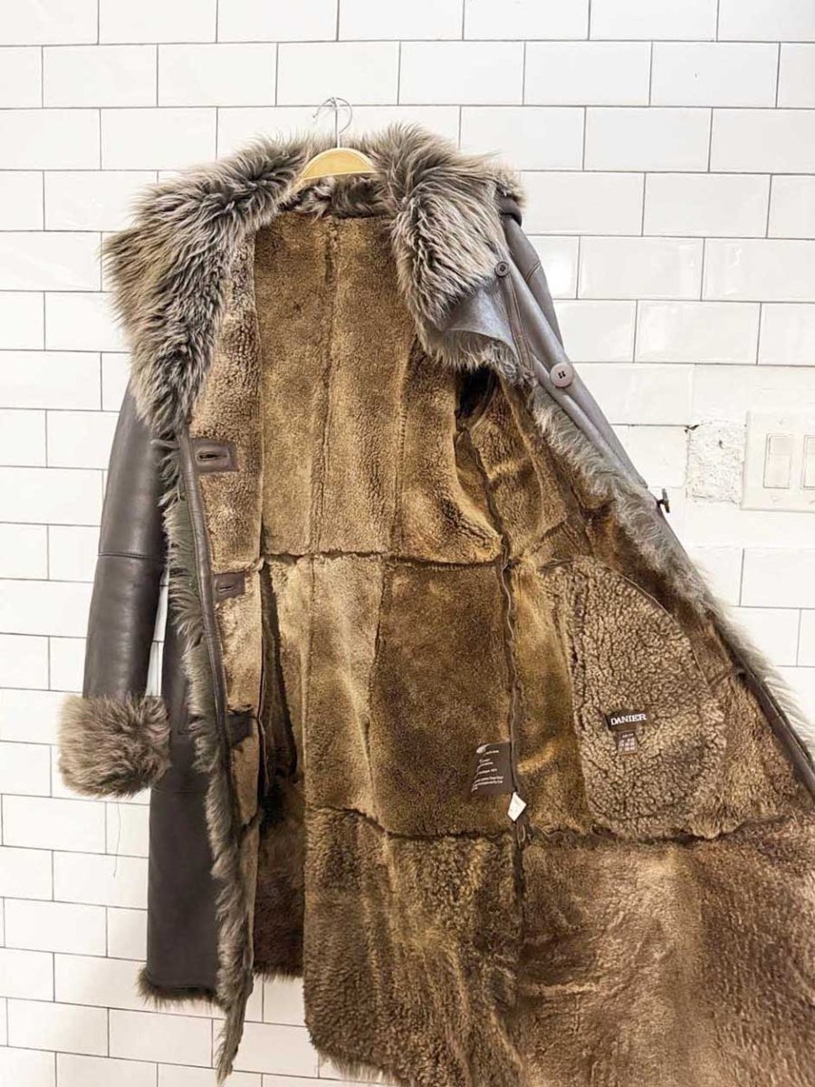 vintage 00s danier sheepskin penny lane hooded fur coat - good market thrift store