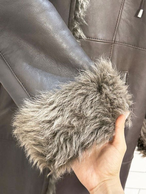 vintage 00s danier sheepskin penny lane hooded fur coat - good market thrift store