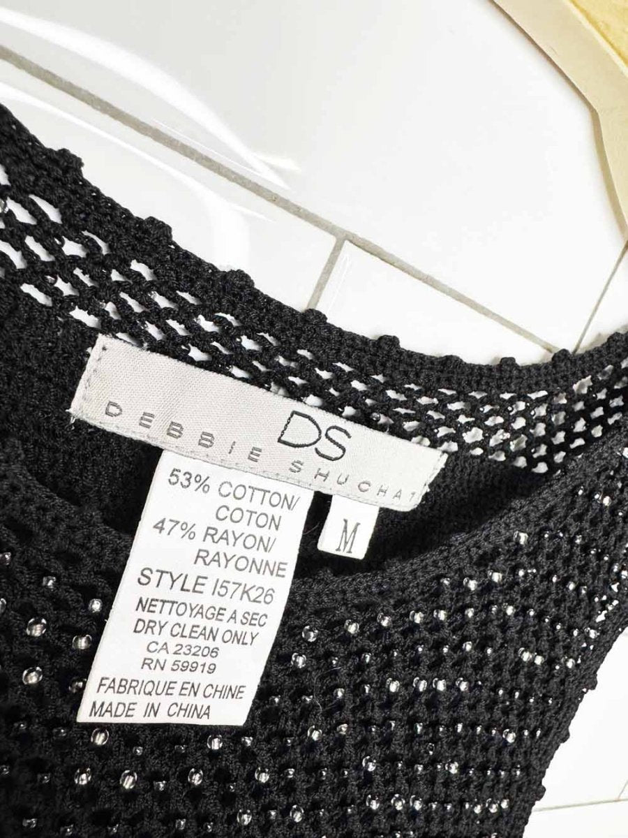 vintage 00s debbie shuchat crochet beaded knit tank top - good market thrift store