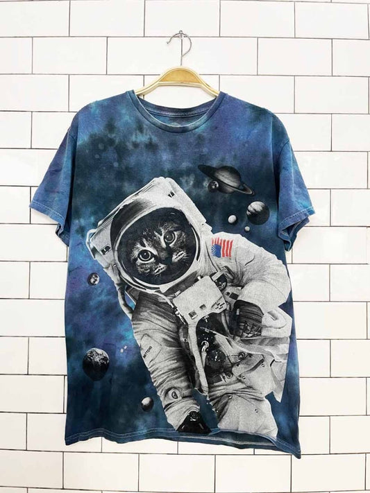 vintage 00s dom space kitty tie dye tee - good market thrift store