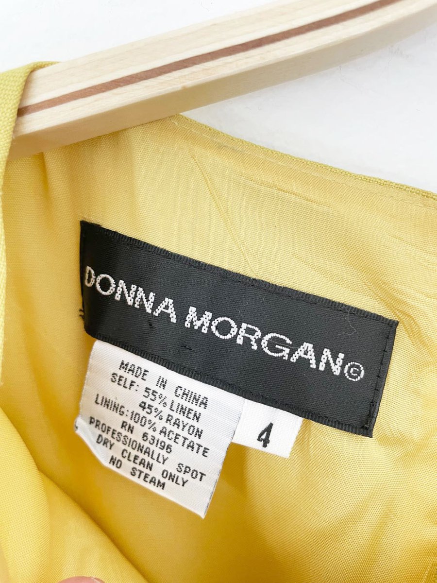 vintage 00s donna morgan linen - blend embroidered button - back tank - good market thrift store