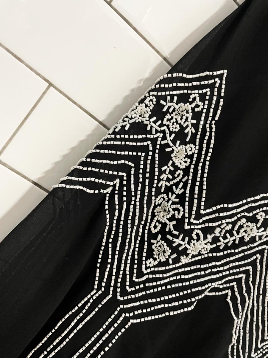 vintage 00s dress barn flapper beaded flair midi dress - good market thrift store