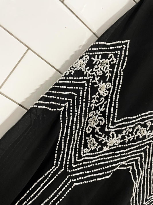 vintage 00s dress barn flapper beaded flair midi dress - good market thrift store