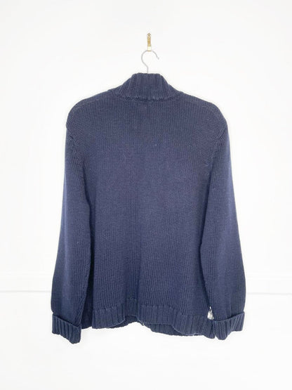 vintage 00s eddie bauer nordic reindeer full zip knit cardigan - good market thrift store