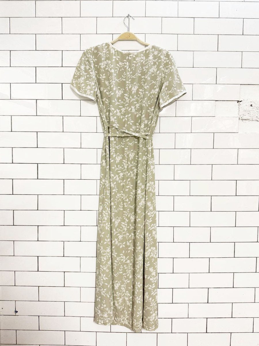 vintage 00s emma james minimal floral belted maxi dress | liz claiborne - good market thrift store