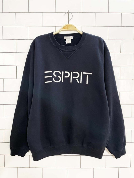 vintage 00s esprit logo spellout cozy sweatshirt - good market thrift store