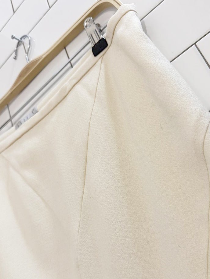 vintage 00s esthis wool - blend silk chiffon pleat knee - length skirt - good market thrift store