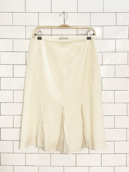 vintage 00s esthis wool - blend silk chiffon pleat knee - length skirt - good market thrift store