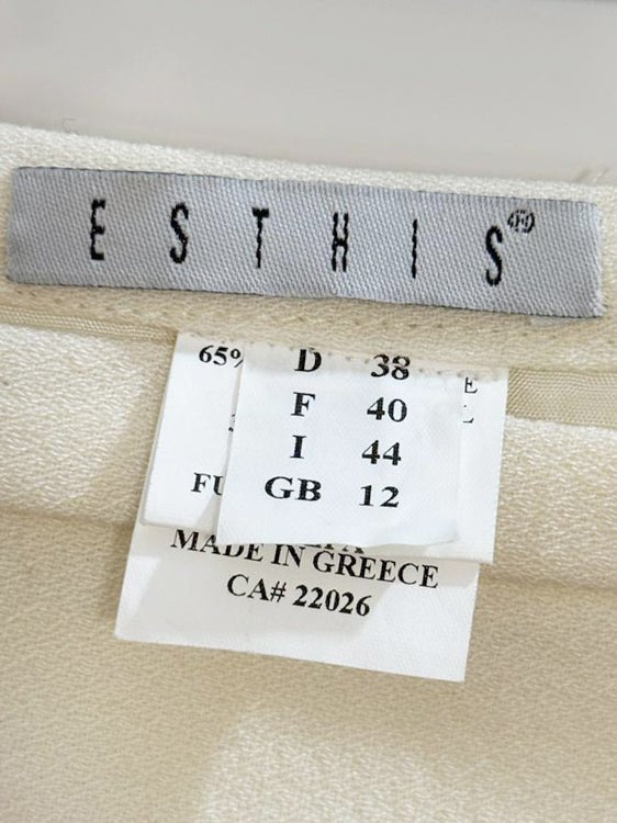 vintage 00s esthis wool - blend silk chiffon pleat knee - length skirt - good market thrift store