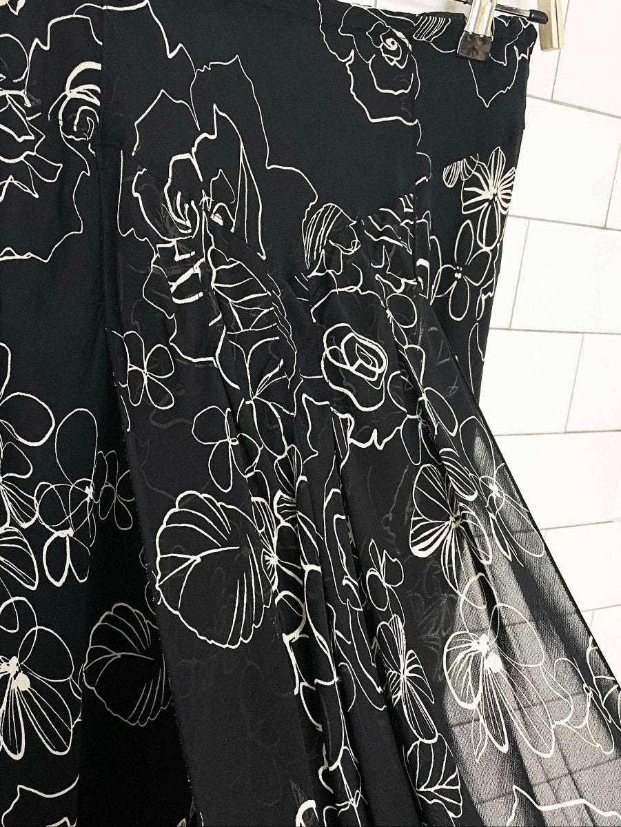 vintage 00s evan-picone curly hem pleated floral skirt - good market thrift store