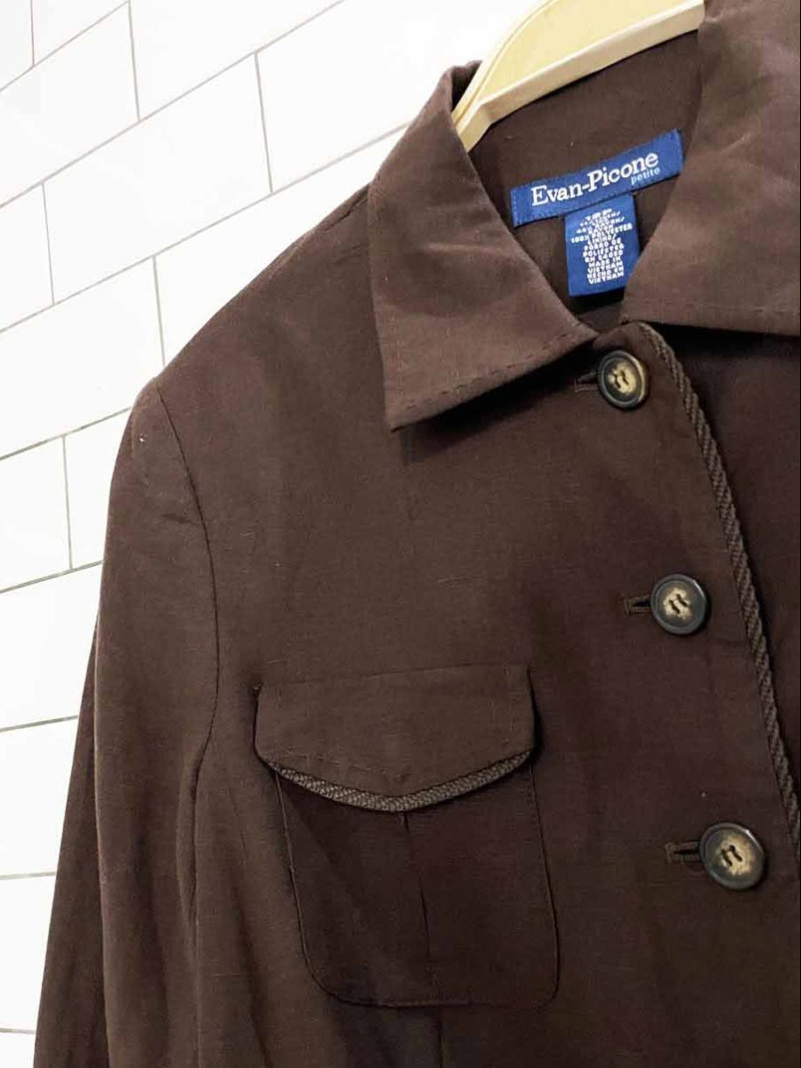 vintage 00s evan picone linen-blend summer jacket - good market thrift store