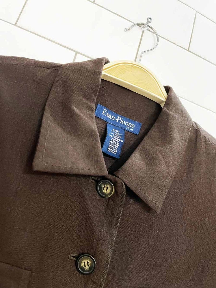 vintage 00s evan picone linen-blend summer jacket - good market thrift store