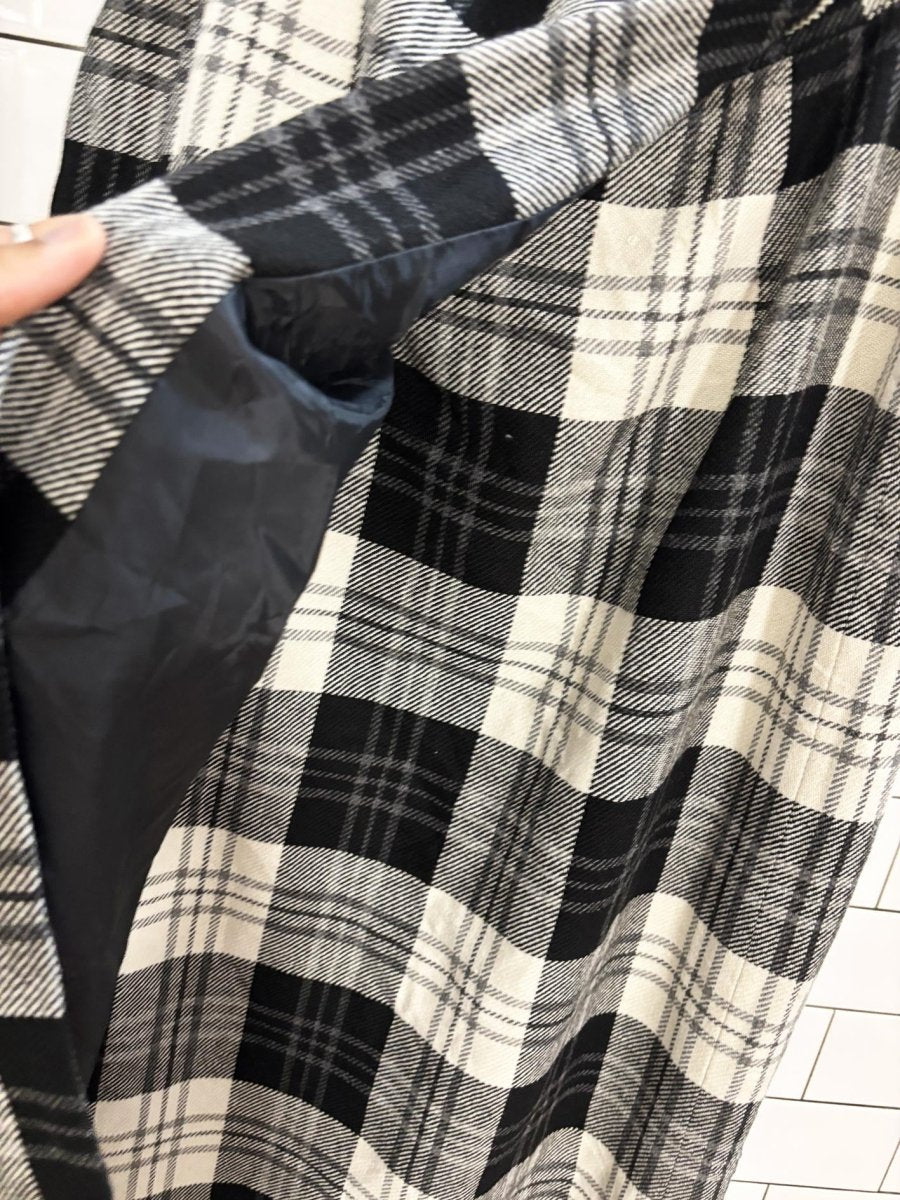 vintage 00s evan picone wool - blend plaid wrap midi maxi skirt - good market thrift store