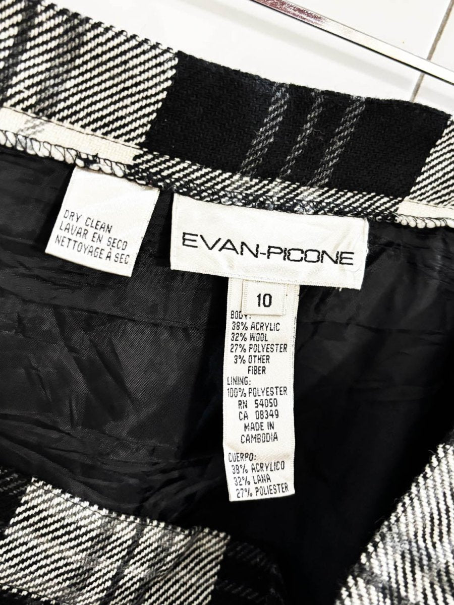 vintage 00s evan picone wool - blend plaid wrap midi maxi skirt - good market thrift store
