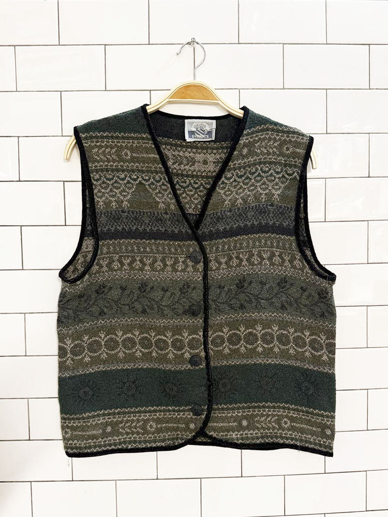 vintage 00s evidence wool - blend knit vest | made in Canada - good market thrift store