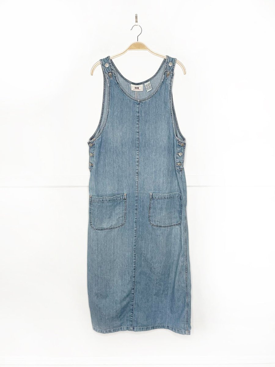 vintage 00s faded glory soft denim jumper sleeveless maxi dress - good market thrift store