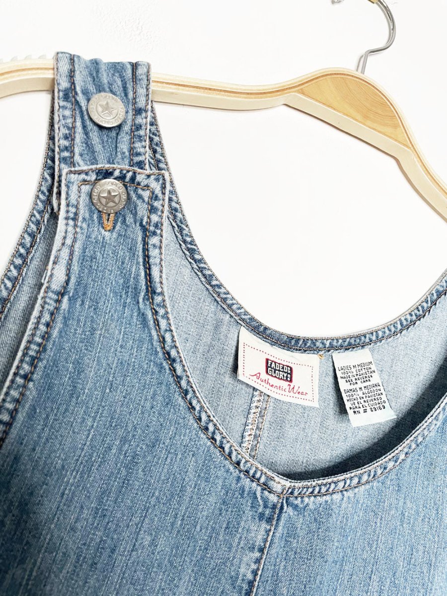 vintage 00s faded glory soft denim jumper sleeveless maxi dress - good market thrift store