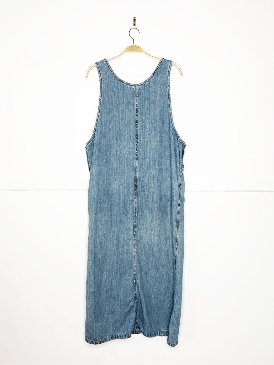 vintage 00s faded glory soft denim jumper sleeveless maxi dress - good market thrift store