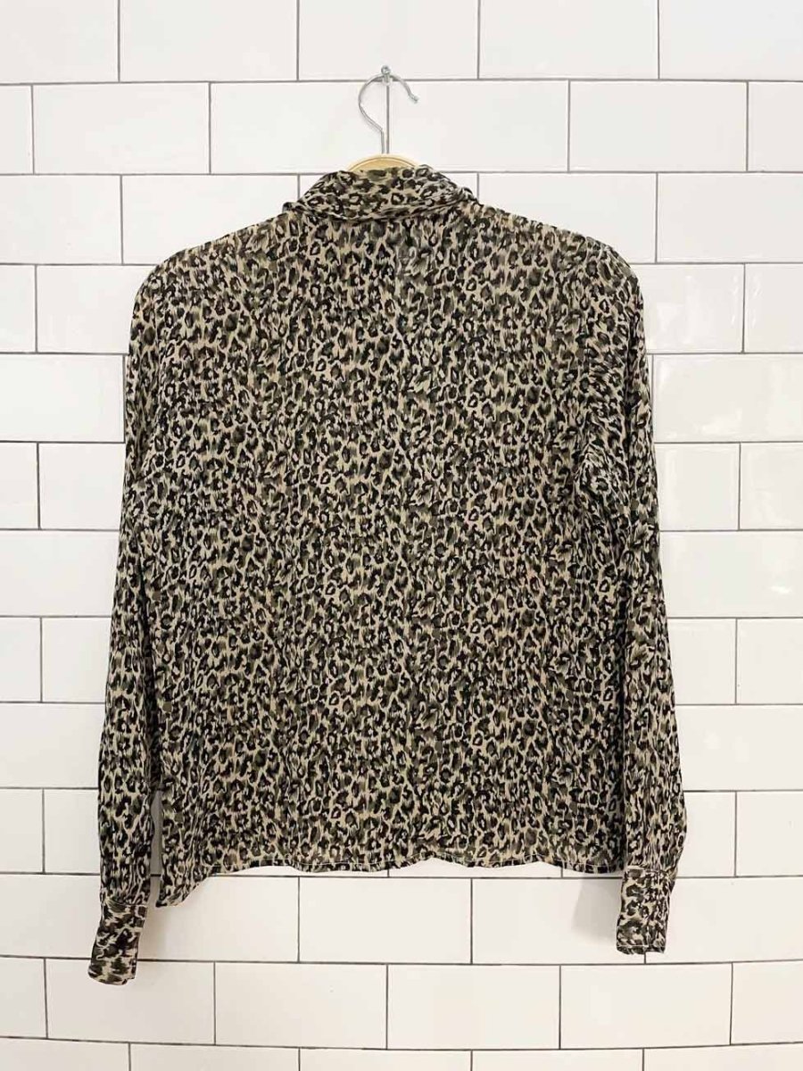 vintage 00s finity 100% silk animal print blouse - good market thrift store