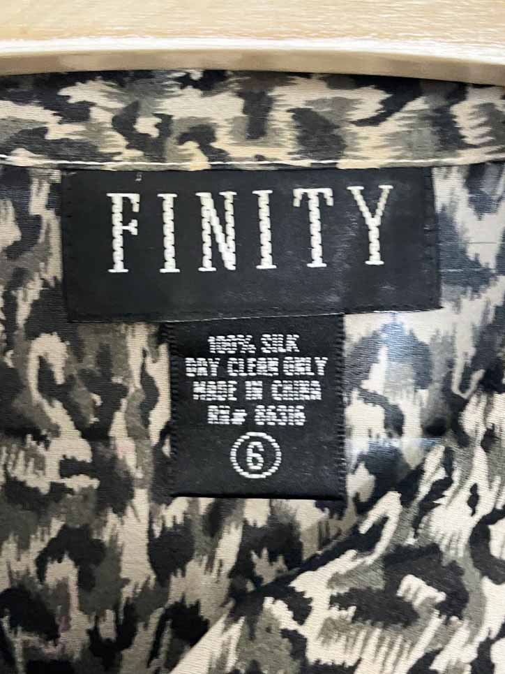 vintage 00s finity 100% silk animal print blouse - good market thrift store