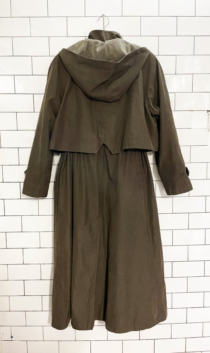 vintage 00s fleet street drawstring soft touch trench coat | removable liner - good market thrift store