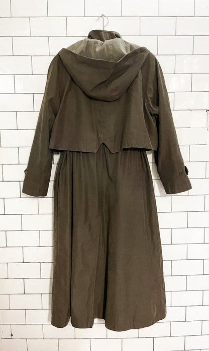 vintage 00s fleet street drawstring soft touch trench coat | removable liner - good market thrift store