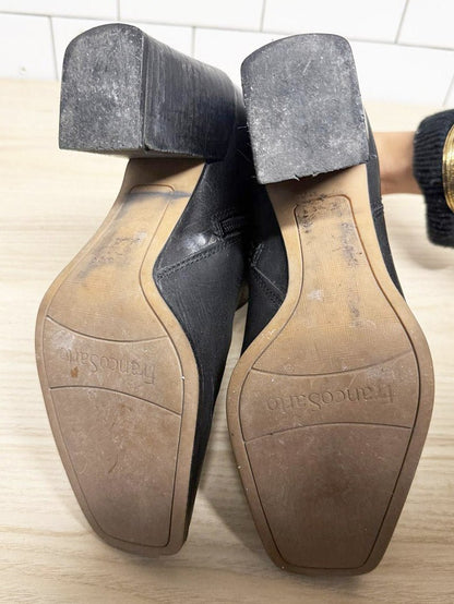 vintage 00s franco sarto leather square toe heeled boots - good market thrift store