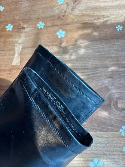 vintage 00s franco sarto patent leather low heel boots - good market thrift store