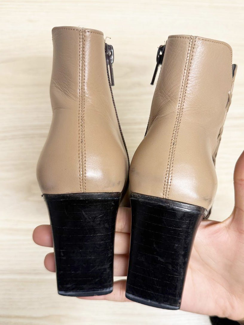 vintage 00s gabianni leather square toe heeled boots - good market thrift store