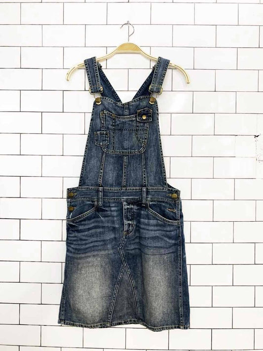 vintage 00s gap soft denim overall mini skirt - good market thrift store