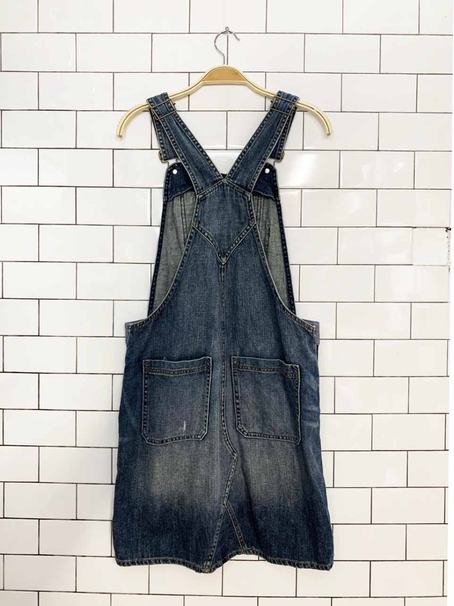 vintage 00s gap soft denim overall mini skirt - good market thrift store