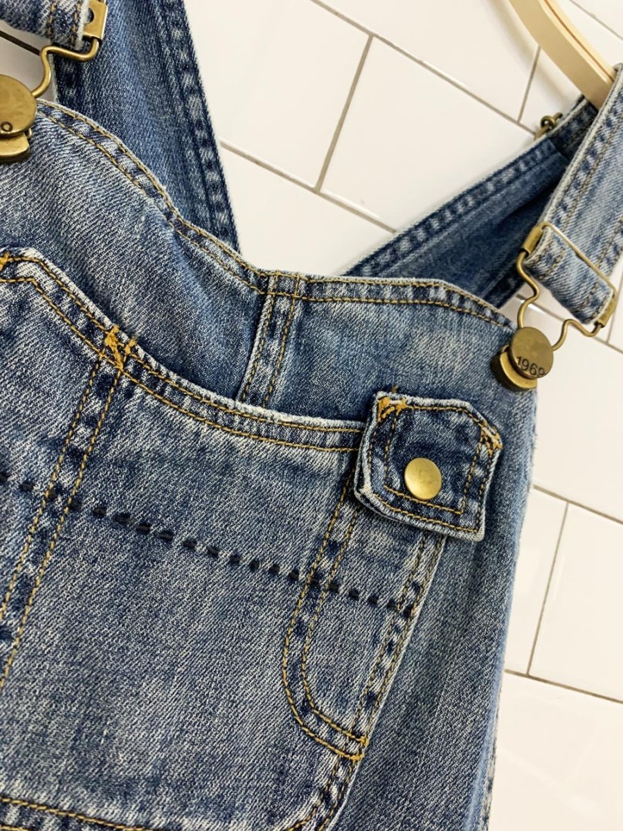 vintage 00s gap soft denim overall mini skirt - good market thrift store