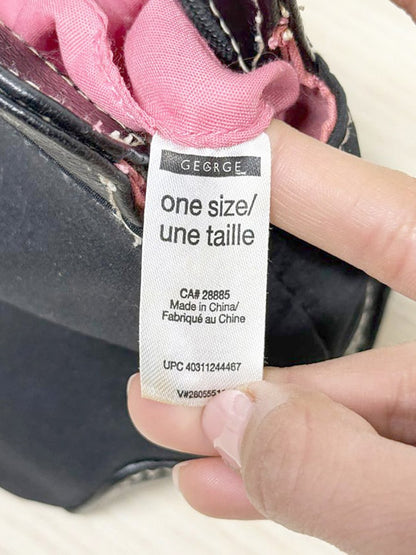 vintage 00s george leather trim nylon shoulder bag - good market thrift store