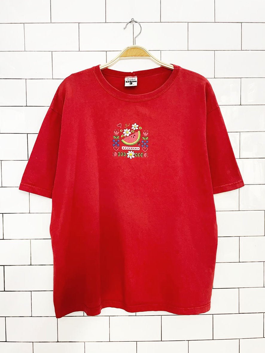 vintage 00s gopher sport watermelon graphic tee | made in USA - good market thrift store