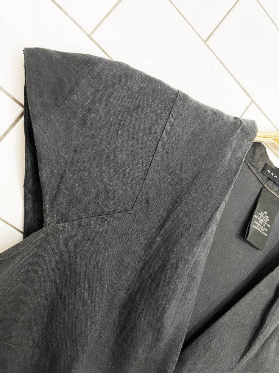 vintage 00s grace elements 100% linen minimal cap sleeve shirt - good market thrift store