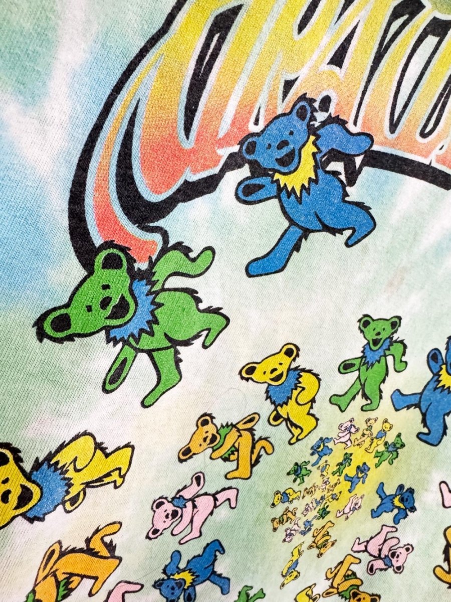 vintage 00s grateful dead dancing bears spiral tie dye tee - good market thrift store