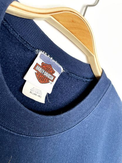 vintage 00s harley davidson christmas rally sweatshirt - good market thrift store