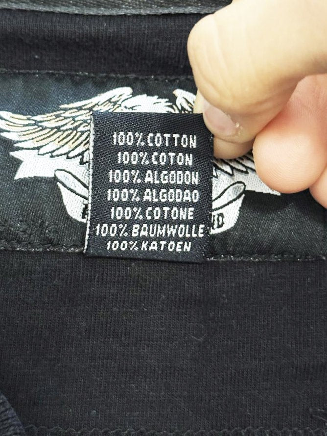 vintage 00s harley davidson striped sleeve polo shirt - good market thrift store