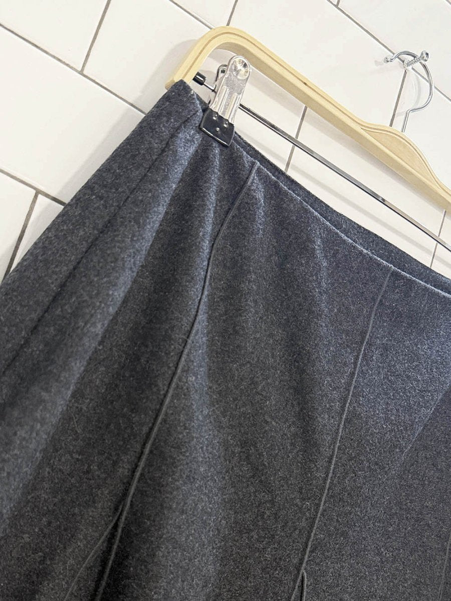 vintage 00s harvé benarc wool - blend a - line knee length skirt - good market thrift store