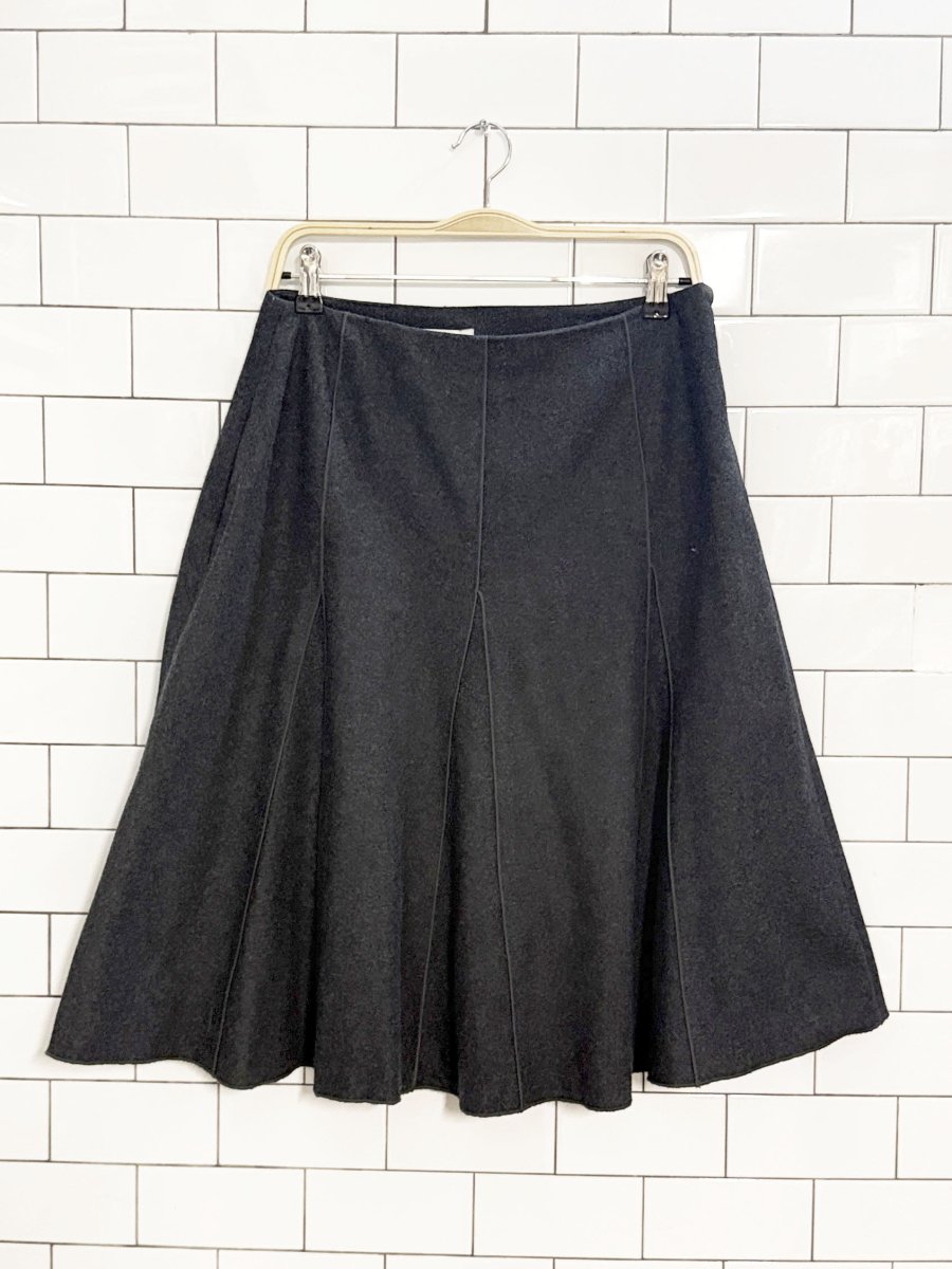 vintage 00s harvé benarc wool - blend a - line knee length skirt - good market thrift store