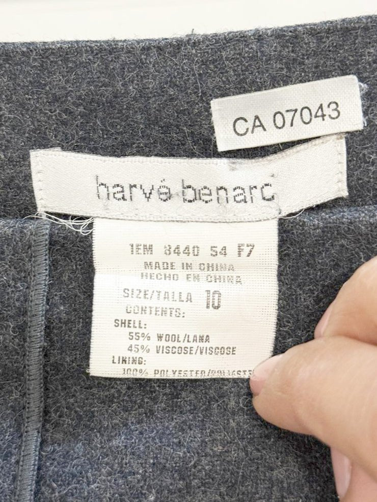 vintage 00s harvé benarc wool - blend a - line knee length skirt - good market thrift store