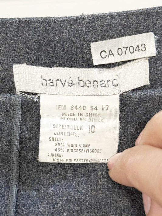vintage 00s harvé benarc wool - blend a - line knee length skirt - good market thrift store