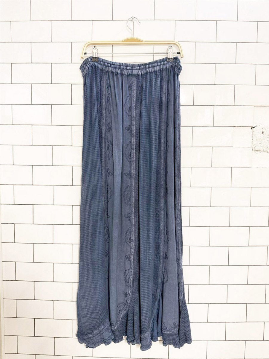 vintage 00s holy clothing boho embroidered maxi skirt - good market thrift store