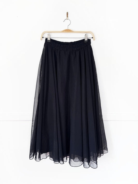 vintage 00s hopfner aprés midi chiffon flowy full midi skirt - good market thrift store