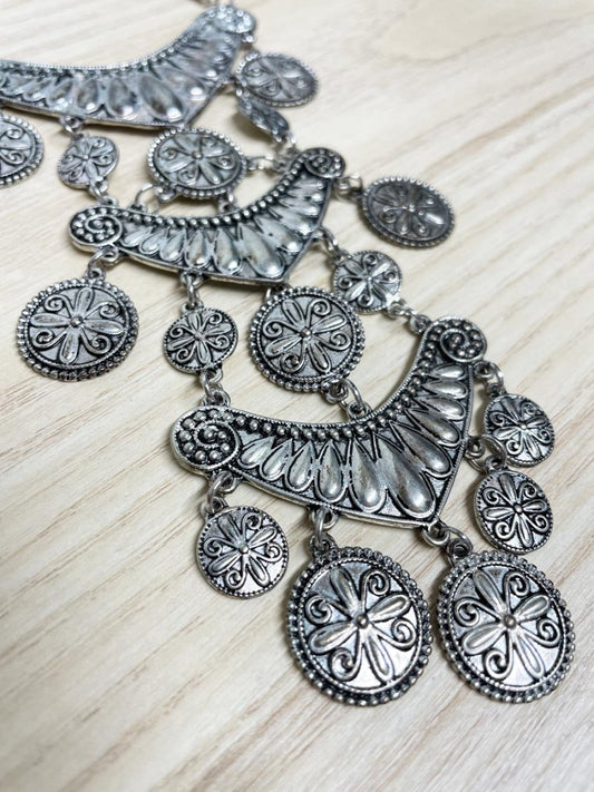 vintage 00s indo - western layered boho festival necklace - good market thrift store