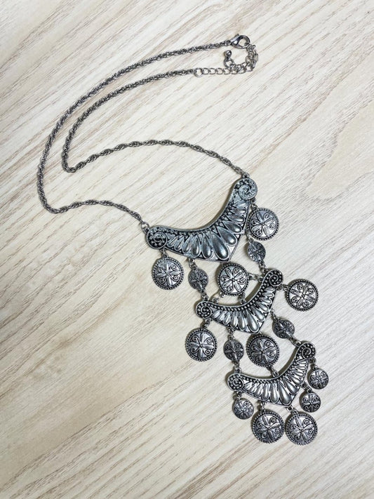 vintage 00s indo - western layered boho festival necklace - good market thrift store